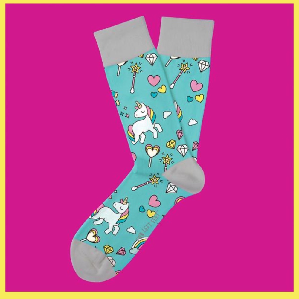 NWT Two Left Feet Unicorn Socks